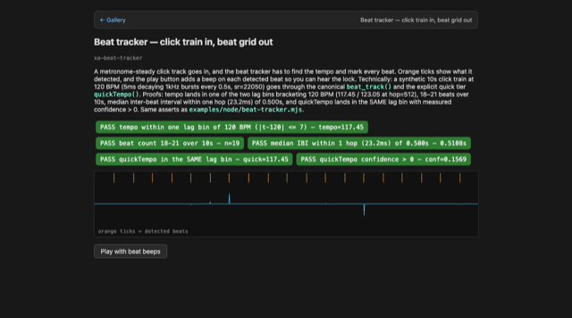 Beat tracking — demo preview