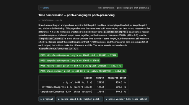 Time/pitch compression — demo preview