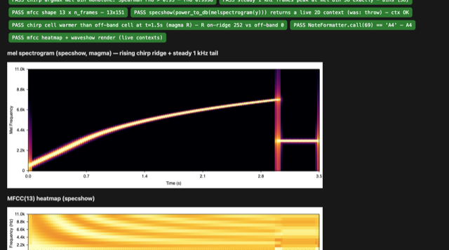 MFCC + mel spectrogram — demo preview