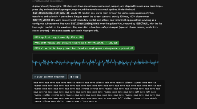 Quantum sequencer — demo preview