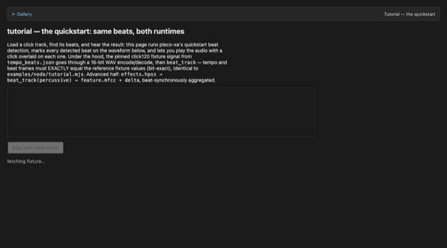 Tutorial quickstart — demo preview